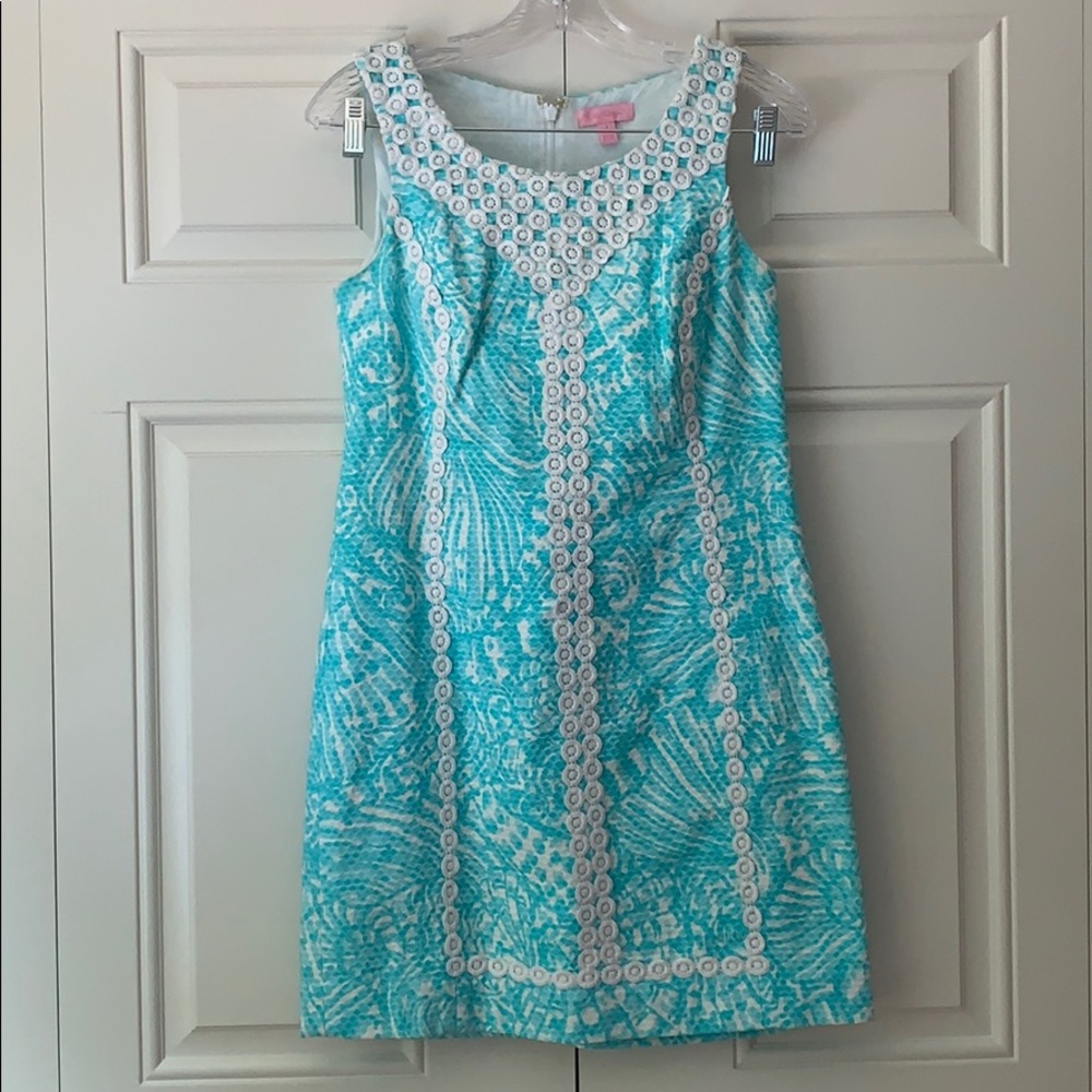 Lily Pulitzer Blue and White Shift Dress